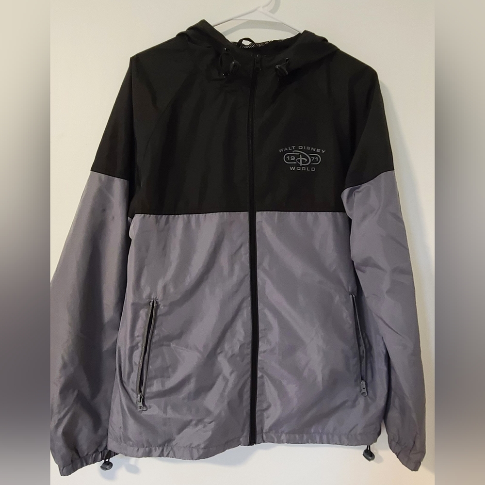 Disney World 1971 Windbreaker Jacket Black/Grey/Small